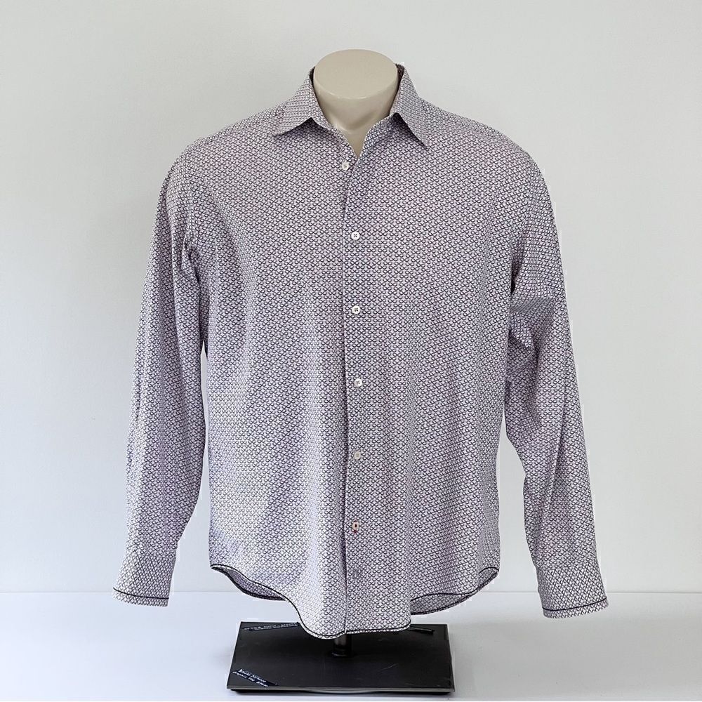 Bugatchi Uomo Long Sleeve Button Down Shirt Size L